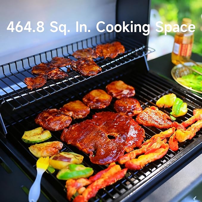 Outdoor Propane Grill 3 Burner gas grill, Outside Grill 30,000 Btu Gas bbq grill Built-In Accurate Thermometer. Asadores de gas for PatioGarden Barbeque With Foldable side table.