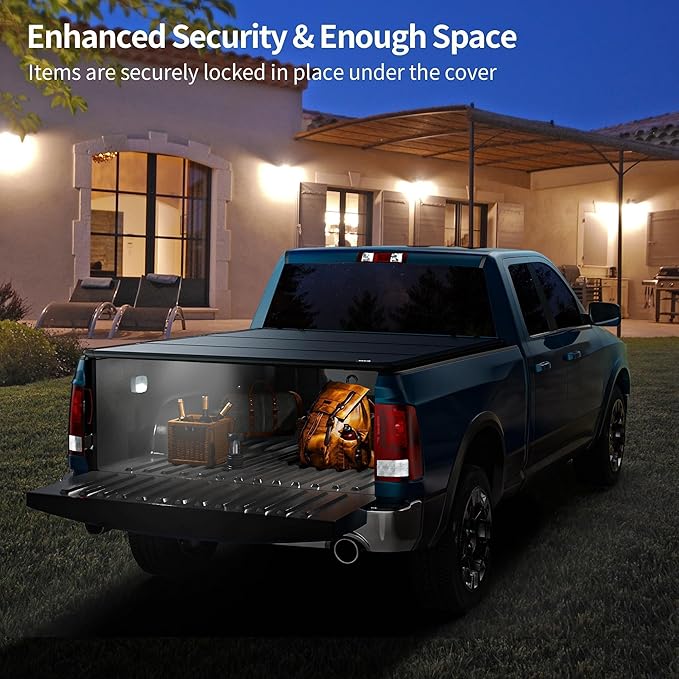 OEDRO FRP Hard Tri-fold Tonneau Cover Fold Truck Bed Covers Compatible with 2020 2021 2022 2023 2024 2025 Chevy Silverado/GMC Sierra 2500 3500HD with 6.9 Feet Bed