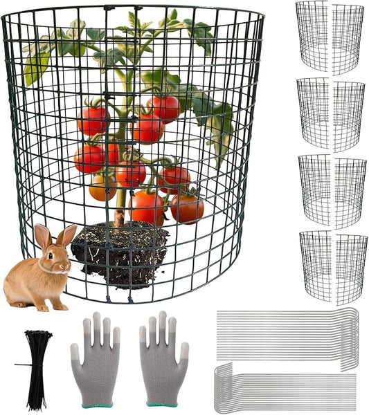 Heavy Duty Plant Protector from Animals - 7Lb 14" H X 14" D Metal Mesh Plant Cage Covers - Sturdy Garden Bunny Barricades Chicken Wire Cloche for Plants Shrubs Vegetables Flowers 5 Packs