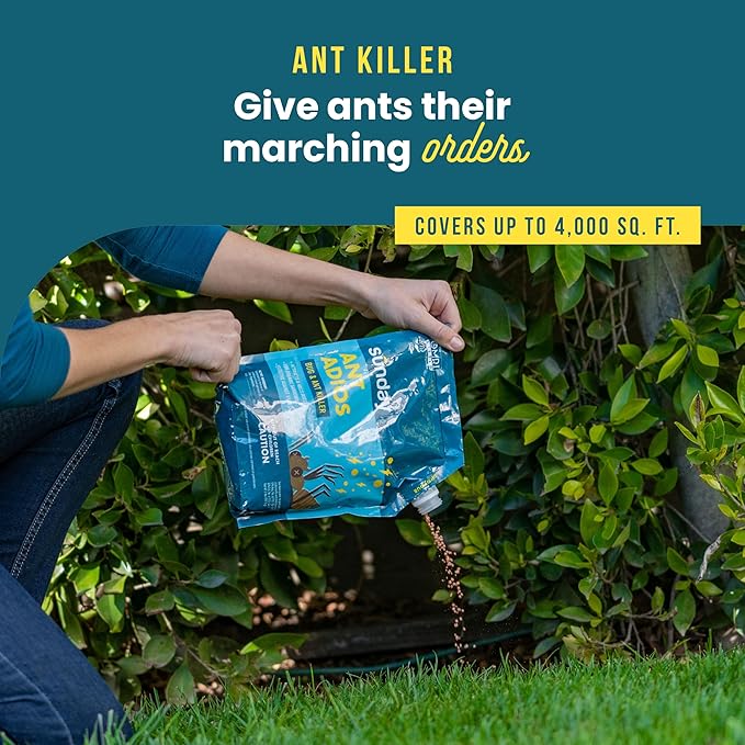 Sunday Ant Adios - Bug & Ant Killer - Outdoor Insect Control Uses Spinosad to Eliminate Ants, Earwigs, Cutworms, & More - for Organic Gardening - Treats 4,000 sq ft - Results in 3-14 Days - 2lbs
