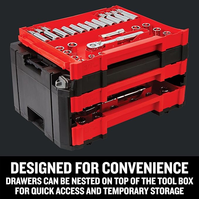 Craftsman 262-Piece Mechanic Tool Set with 3-Drawer VERSASTACK Box, SAE and Metric Socket Set, Car and Motorcycle Tool Kit with Combination Wrenches and Spark Plug Sockets (CMMT45309)