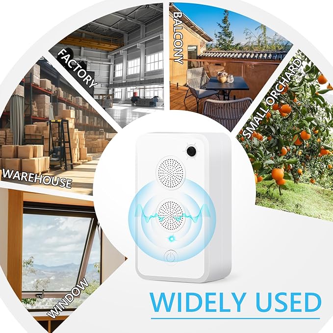 2025 Ultrasonic Bat Repellent - Keep Bats Away from Attic, Metessi Porch & House | Rechargeable Bat Deterrent for Indoor & Outdoor Use | Safe for Humans and Pets
