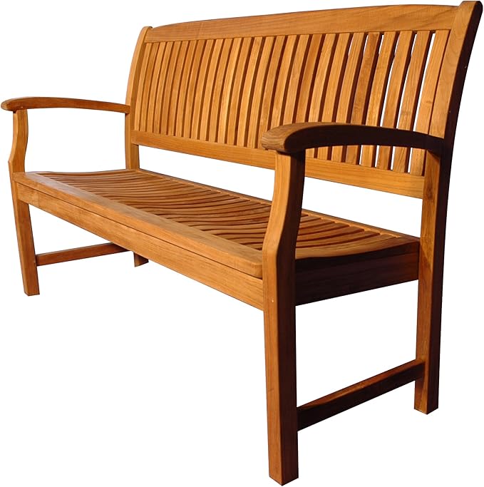 Teak Tisbury Bench Collection 5ft, Wooden Dining Bench, Outdoor Patio Bench, Premium Quality Outdoor Teak Bench for Park, Garden Entranceways
