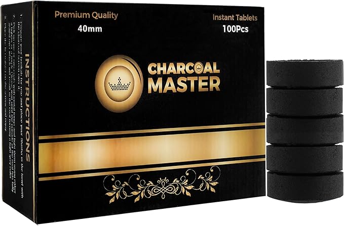 Coal Instant Light – Incense Instant Coal Disks – Coal Tablets – Charcoal Disks – Set of 10 Coal Rolls – 40 mm Quick Light Charcoal Briquettes – Natural Coal Disks – Slow Burn and Low Smoke (1000)