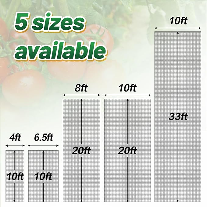 2 Pack 6.5x10ft Garden Netting - Ultra Fine Mesh Plant Covers to Keep Small Animals Pest Out, Bird Barrier Screen for Protecting Vegetables Fruits Flowers Raised Beds (Without Support Pole)