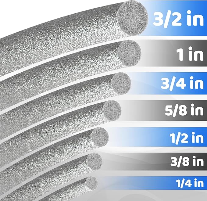 BBacker Rod Foam Gap Filler Crack Filler for Concrete Repair Caulk Saver Backing Rod Concrete Expansion Joint Rope Caulk for Sealing Gaps, Expansion Joints, Crack Filling (Gray, 1/2 Inch x 10 Feet)