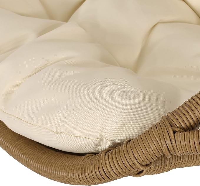 Christopher Knight Home Orville Outdoor Hanging Chair, Beige + Light Brown