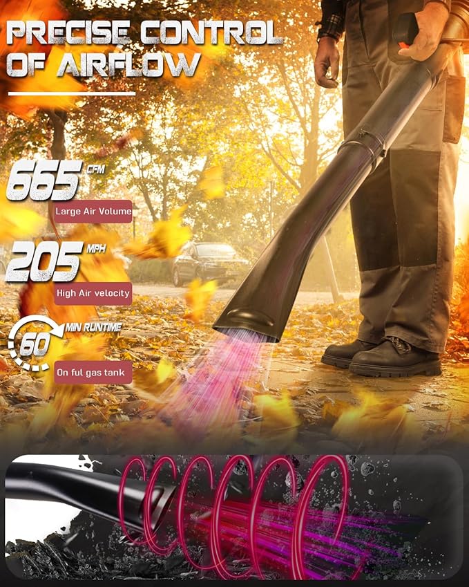 Professional Gas Powered Backpack Leaf Blower – 2-Stroke High-Performance 63CC/665 CFM Blower System with Comfort Design for Complete Property Maintenance (GB657 PRO)