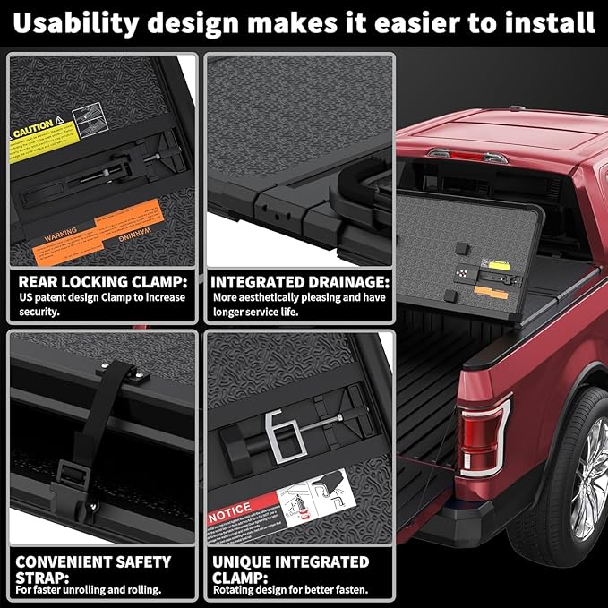 Hard Tri Fold Aluminum Truck Bed Tonneau Cover Compatible for 2007-2013 Chevy Silverado/GMC Sierra 1500 Fleetside 3-Fold 5.8FT 69.3Inch