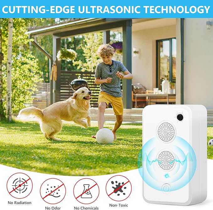 2025 Ultrasonic Bat Repellent - Keep Bats Away from Attic, Metessi Porch & House | Rechargeable Bat Deterrent for Indoor & Outdoor Use | Safe for Humans and Pets