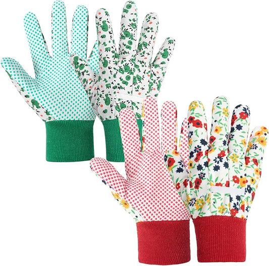 Ainiv Floral Gardening Gloves for Women/Ladies, Non-Slip Garden Work Gloves,Breathable Yard Work Glove Light Working Gloves
