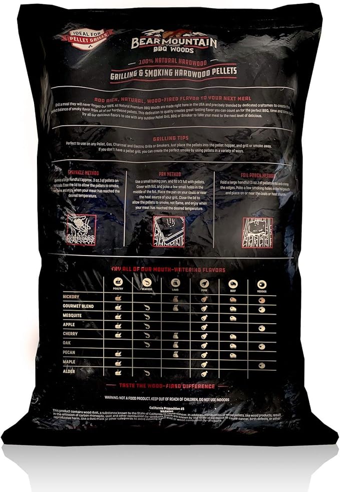 Bear Mountain Premium BBQ Woods FK14 Premium All Natural Low Moisture Hardwood Smoky Hickory BBQ Smoker Pellets for Outdoor Grilling, 20 Pound Bag (Pack of 4)