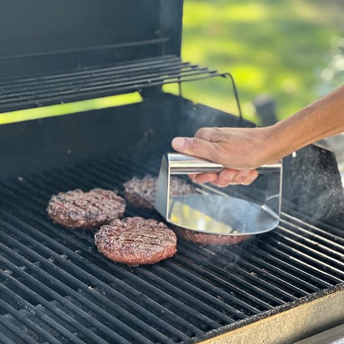 Outset Burger Smasher, Stainless Steel, 6" Grill Burger Press