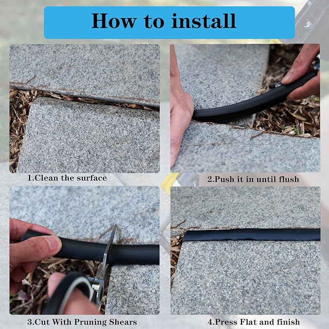 Concrete Expansion Joint Filler, 3/8" Expansion Joint Repair Replacement, Concrete Crack Repair, Backer Rod, Flexible Foam Rubber Seal, Rubber Strip for Sidewalk, Driveway, Walkway, Doors, Windows