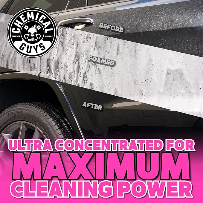Chemical Guys Mr. Pink Car Wash Soap - 16 oz Super Suds Foaming Car Wash Soap for Cannon, Blaster, or Bucket Washing - pH Balanced, Safe on Wax, Sealant, Ceramic, and Clear Coat Finishes