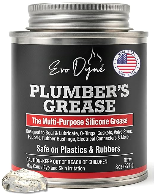 Silicone Grease (8oz), Silicone Paste | Plumbers Grease | Made in USA - Multi-Purposebfor Faucet Stems, Valves, Cartridges & DIY Projects