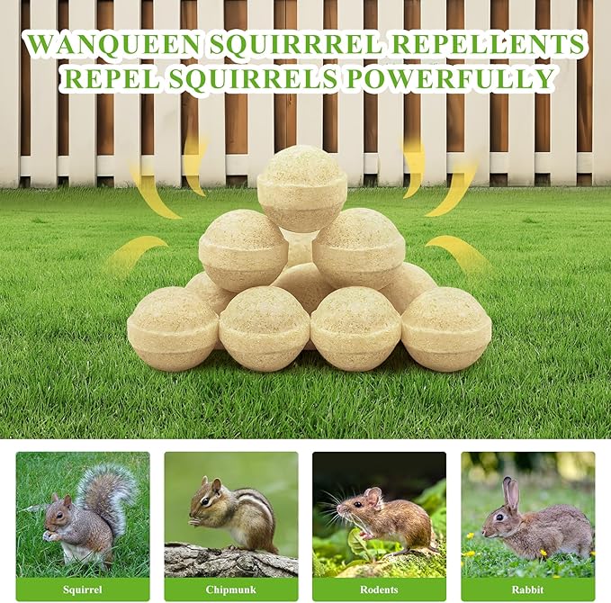 10 Pack Peppermint Oil Squirrel Repellent, Mouse Repellent Outdoor, Chipmunk Deterrent, Ground Squirrel Trap for Attic, Rodent Repellent for Garden