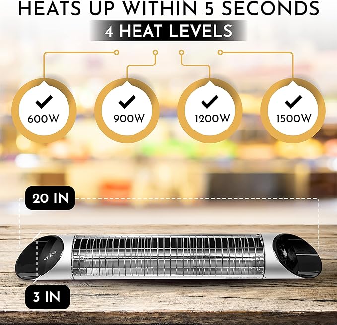 Veito Blade Heaters 1500W (Silver)