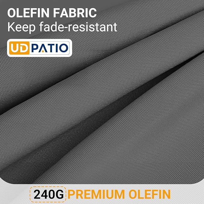 UDPATIO Outdoor Loveseat Aluminum Outdoor Furniture Sofa, Patio Seating Loveseat with 5" Thick Cushion and Waterproof Cover