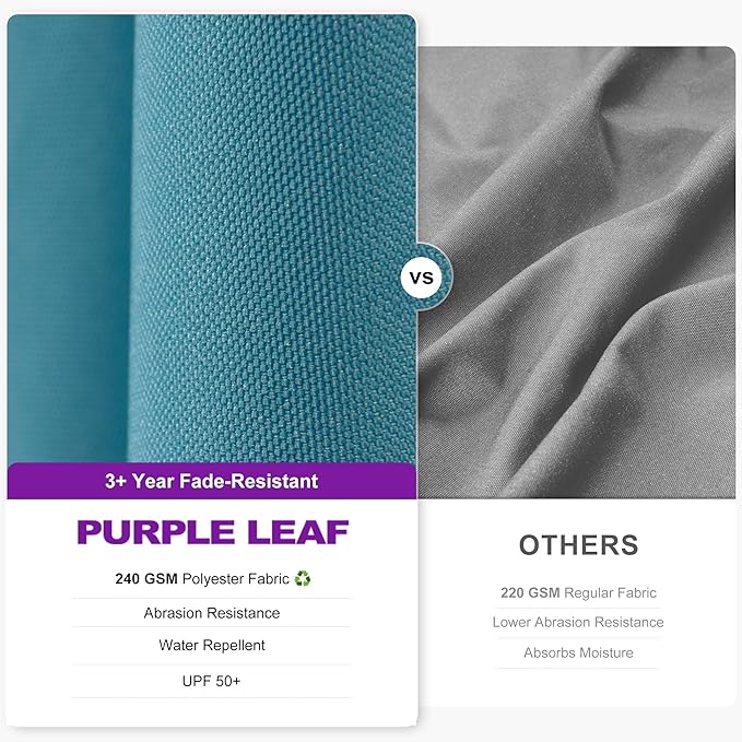PURPLE LEAF 9' X 12' Left-right Tilt Patio Umbrella Outdoor Cantilever Swivel Rectangle Umbrella Aluminum Offset Umbrella with 360-degree Rotation for Garden Deck Pool Patio Turquoise Blue