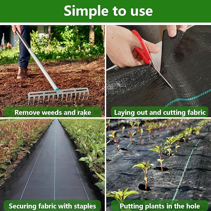 BPL 4ft×100ft Garden Weed Barrier Fabric Heavy Duty Landscape Fabric with Superior Permeability Easy Set up Weed Control Ground Cloth