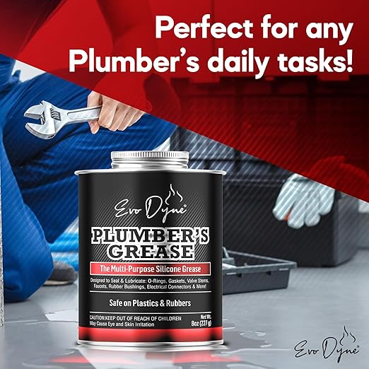 Silicone Grease (8oz), Silicone Paste | Plumbers Grease | Made in USA - Multi-Purposebfor Faucet Stems, Valves, Cartridges & DIY Projects