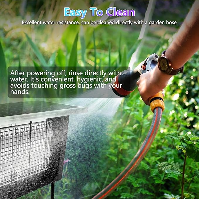 Powerful Solar Bug Zapper Outdoor for 2000 sq.ft with 13FT Extension Cord, Poartable Rechargeable Mosquito Zapper with High Powered, Cordless Solar Fly Zapper for Patio Garden Backyard RV Camping