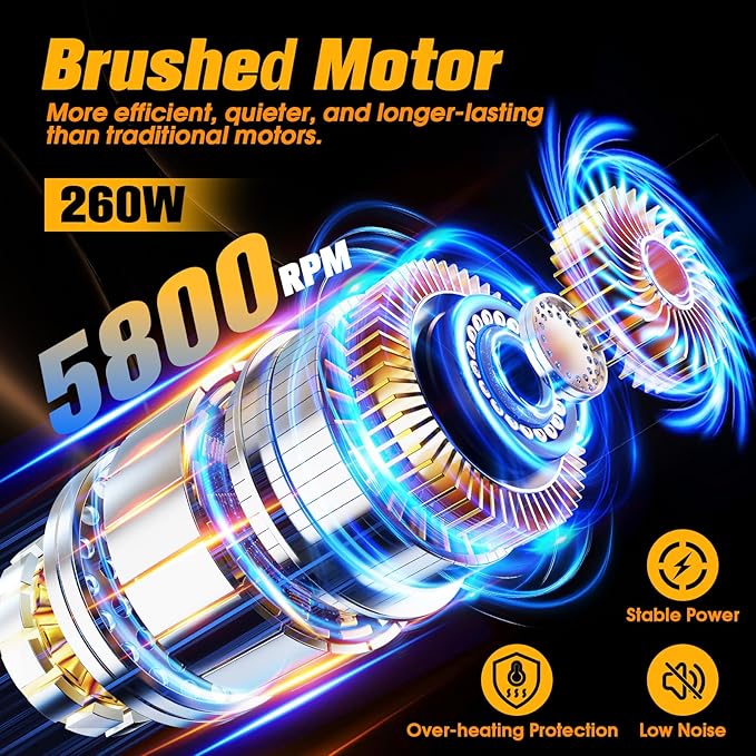 Cordless Car Buffer Polisher kit [2x 2000mAh 21V Batteries & 18 PCS Attachments] 6-Speed Orbital Design, LED Display, 6 Inch Lightweight Detailing Tool for Waxing, Polishing & Scratch Removal