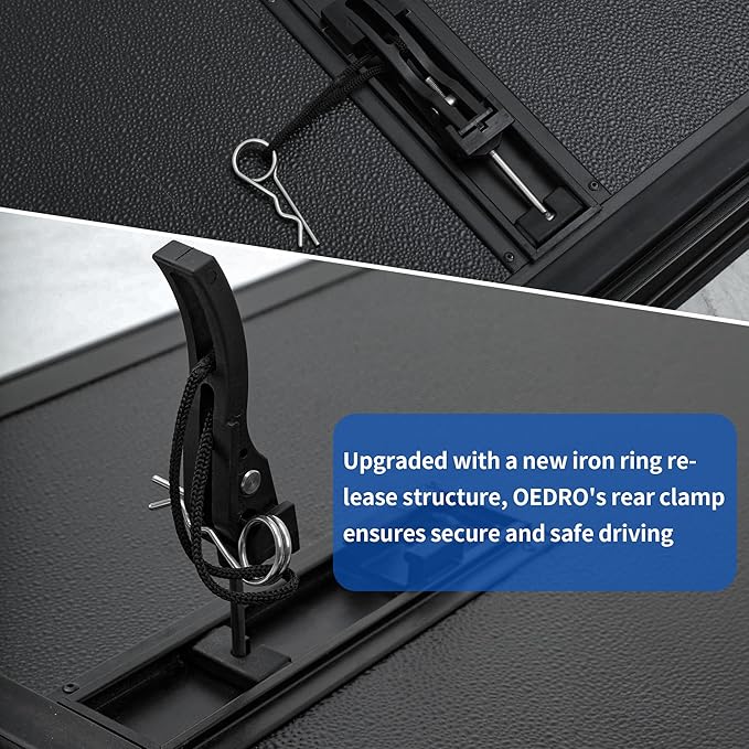 OEDRO FRP Hard Tri-fold Truck Bed Tonneau Cover Compatible with 2019-2025 Chevy Silverado 1500 / GMC Sierra 1500 New Body Style, 5.8 Feet Bed w/o Multi-Flex Tailgate