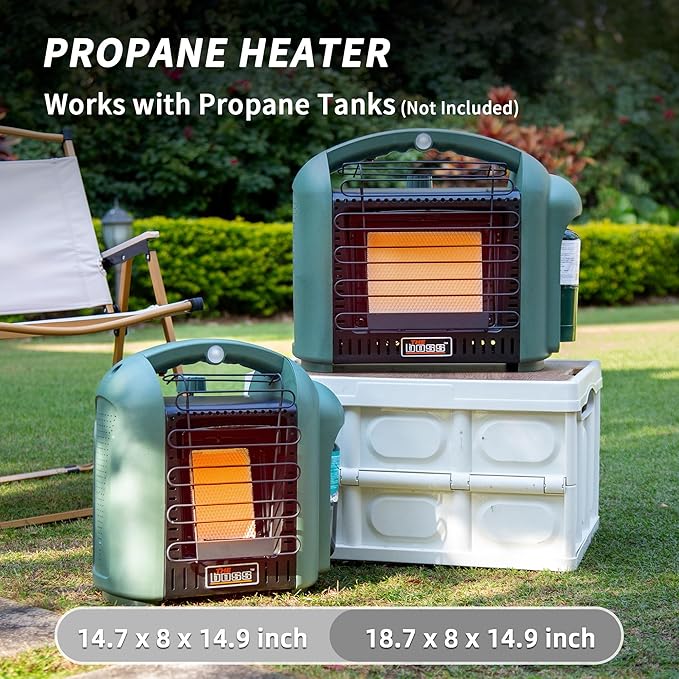 THE BOSS Propane Heater Indoor Large, 12000 BTU Portable Heater Outdoor Use Propane, Outdoor Space Heater for Camping