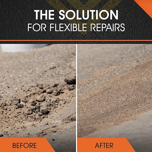 Roklin Systems Inc. FlexSet Rapid Concrete Repair Kit - Self-Leveling Epoxy Cement for Driveways, Foundations, Large Cracks, and Outdoor Repairs - Gray (3 Gallon)