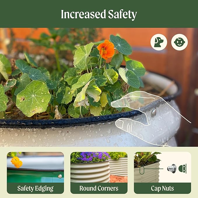 32" Extra Tall Raised Garden Bed Kits, 2 x 8 x 2.7ft Raised Planter Box Outdoor, 3.5 x 6.5 x 2.7ft Deep Root 9 in 1 Modular Metal Raised Beds for Gardening Vegetables Flowers Fruits - British Green