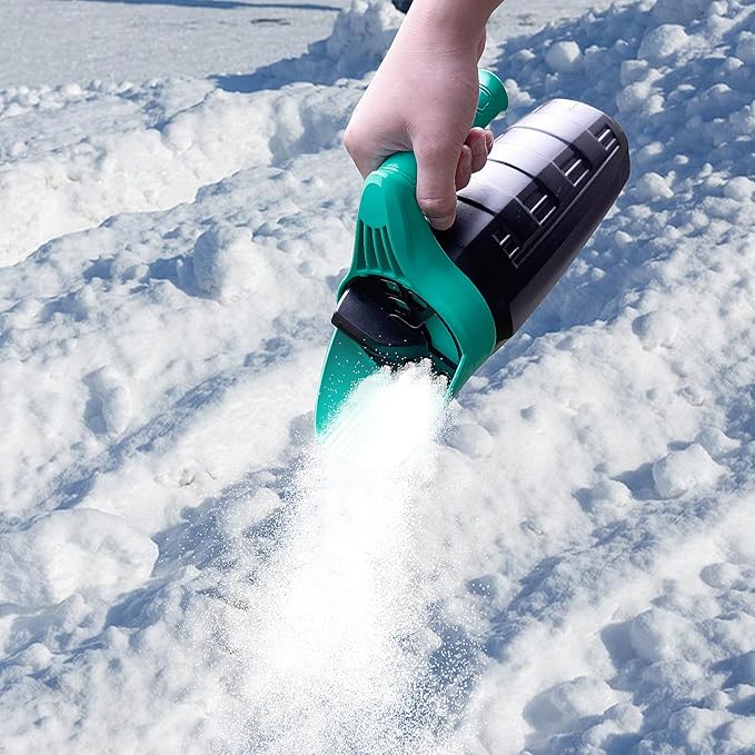 FLORA GUARD Hand Spreader Shaker, Multiple Adjustable Opening Sizes for Grass Seed, Fertilizer & Earth Food, Snow Salt, Ice and Snow Melt, Lightweight and Easy to Use for Women & Seniors– Up to 30Oz