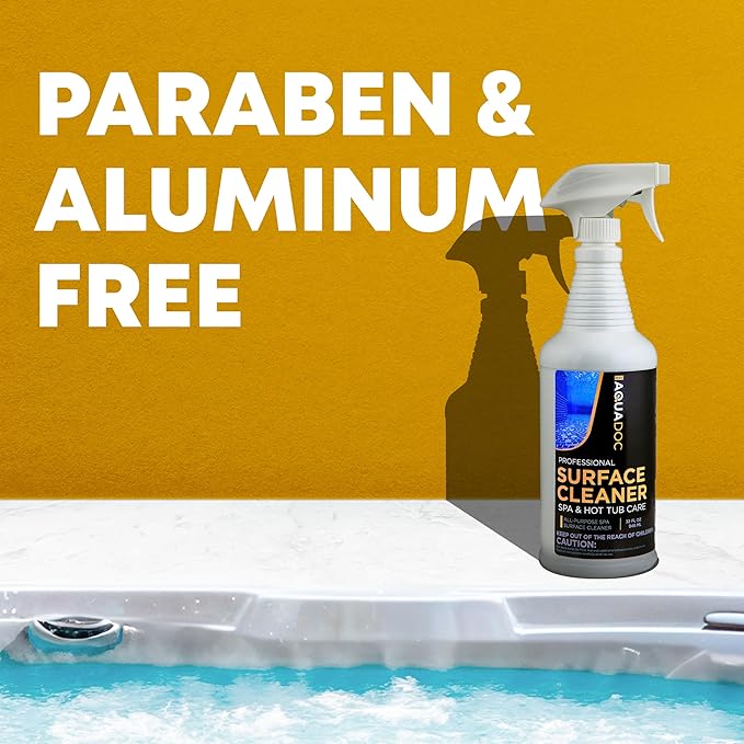 Hot Tub Cleaner Spray 32oz - Spa Surface Cleaner for Hot Tub Chemical Made in The USA - AquaDoc