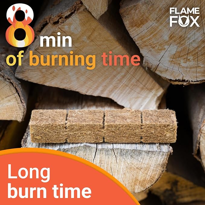 Flamefox Fire Cubes 160pcs - Quick Lighting Fire Starter for Fireplace, Wood Stove, BBQ, Camping - Easy Ignition, Long & Clean Burning, Weather Resistant Fire Lighter