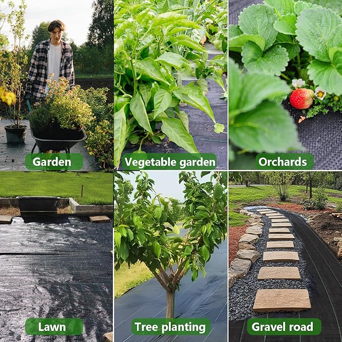 BPL 4ft×100ft Garden Weed Barrier Fabric Heavy Duty Landscape Fabric with Superior Permeability Easy Set up Weed Control Ground Cloth