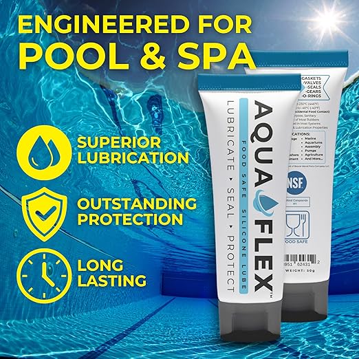 Aqua Flex Premium Silicone Lubricant Grease | NSF Registered Food Grade | Versatile Lube Solution for Pool & Spa, O-Rings, Gaskets, Pumps, Filters, Valves, Marine, Scuba, Automotive, and More