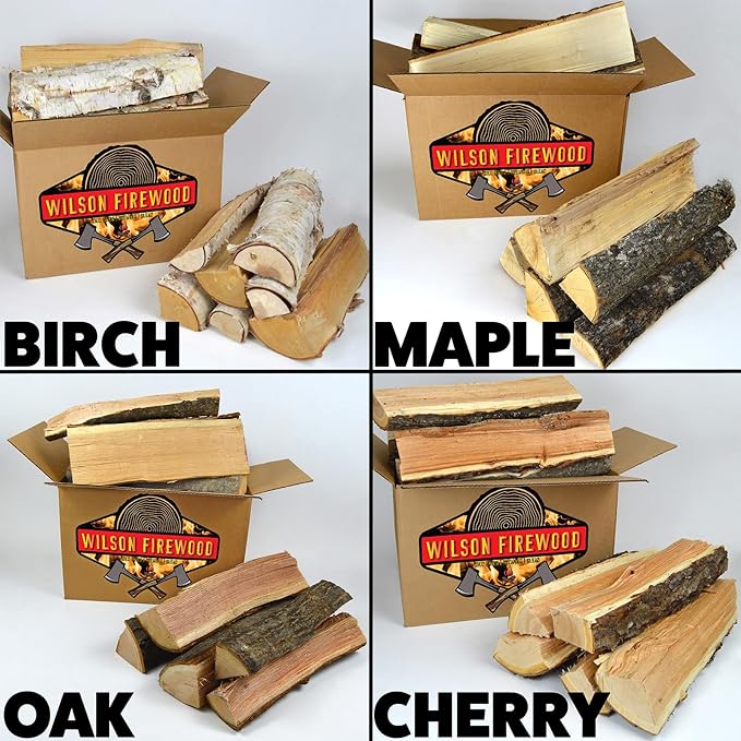 Wilson Cherry Split Firewood - Seasoned Natural Kiln Dried Fireplace, Fire Pit, Bonfire Logs (XL)