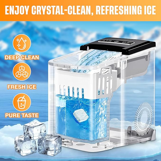 Ice Maker Cleaner & Descaler Tablets - 36 Pack Nickel-Safe Scale Remover Compatible with Frigidaire, Opal, GE Profile & Kitchenaid Countertop and Nugget Machines - Removes Mineral Build-Up & Odours