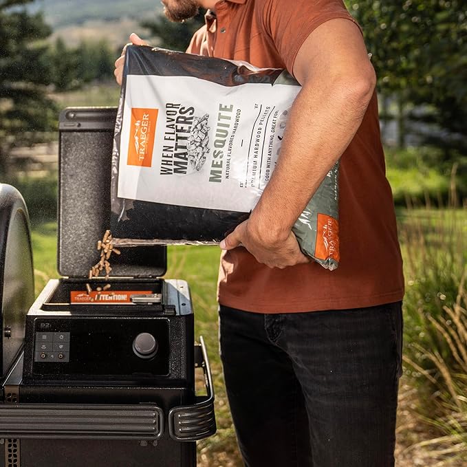 Traeger Grills Mesquite 100% All-Natural Wood Pellets for Smokers and Pellet Grills, BBQ, Bake, Roast, 18 lb. Bag (Pack of 2)
