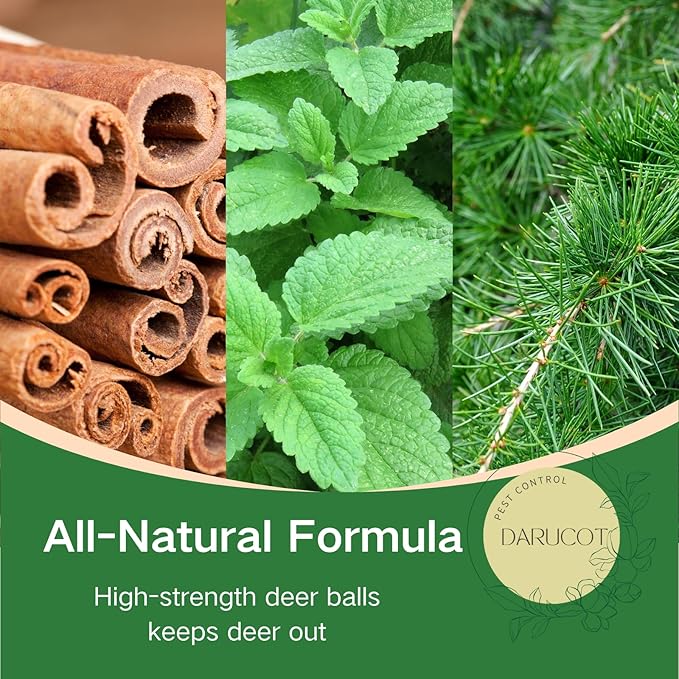 Deer Repellent Balls 12 Pack, Effective Deer Deterrent for Garden, Protect Your Plants with Powerful Repellents Deer for Flowers, Shrubs & Trees