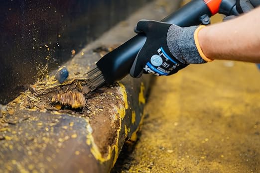 CS Unitec | 121.2099 Basic Kit | Heavy-Duty Inline-Grip Needle Scaler. Air-Powered, 19-Needle Scaler for Cleaning Weld Seams, Texturing Concrete, and Removing Coatings and Corrosion – Made in England