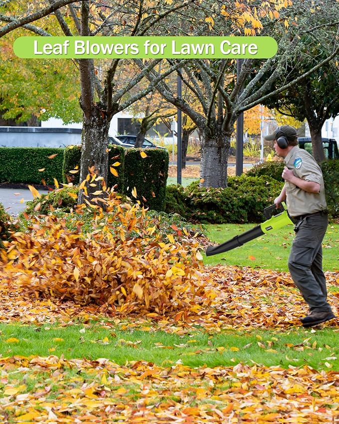 Cordless Leaf Blower - 2x5.2Ah Battery, 530CFM 170MPH, Powerful Battery Powered Leaf Blower Cordless with Battery and Charger, 7-Speed Control, 2 Extended Tubes for Yard, Lawn & Garden