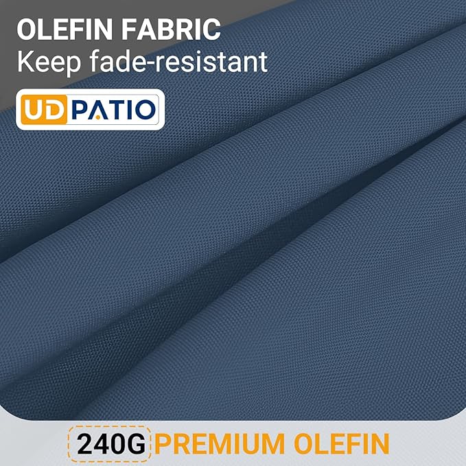 UDPATIO 6 Piece Aluminum Patio Furniture Set, Oversized Modern Outdoor Furniture Set with Olefin Fabric Cushion for Patio Deck Backyard, Dark Grey/Navy(with Waterproof Covers)