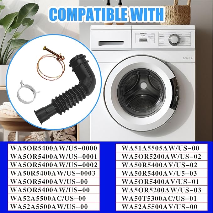 DC97-21561A Washer Tub-to-Pump Hose Fit for Samsung Washing Machine Drain Hose Assembly OEM Replacement Parts