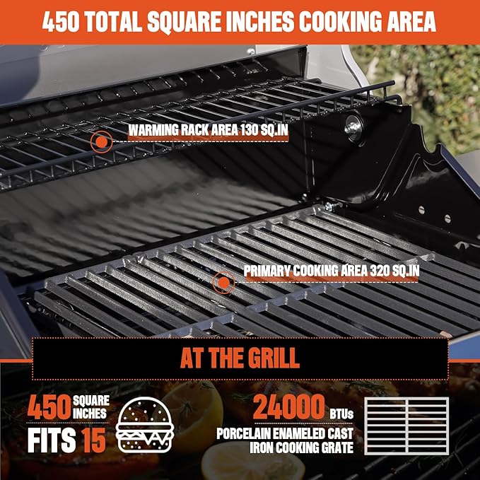 Monument Grills 2-Burner Stainless Steel Liquid Propane Gas Grill, Two Foldable Shelves Patio Garden Barbecue Grill with Clearview® Lid, Knob Control, Mesa200S with BBQ Cover