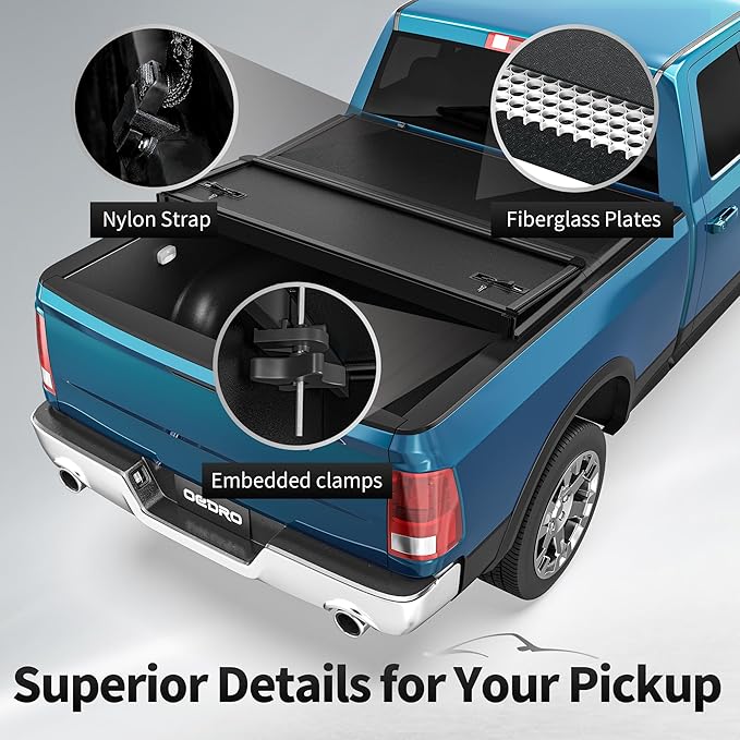 OEDRO FRP Hard Tri-fold Tonneau Cover Fold Truck Bed Covers Compatible with 2020 2021 2022 2023 2024 2025 Chevy Silverado/GMC Sierra 2500 3500HD with 6.9 Feet Bed