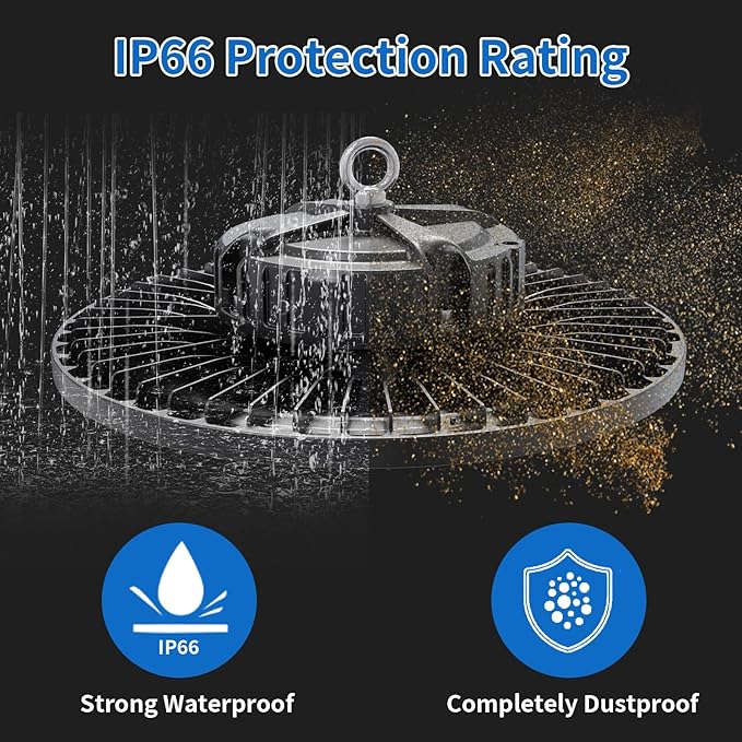 6 Pack UFO LED High Bay Light 200W, 29000 LM, 5000K with 5ft Power Cord, US Plug, Bright LED Shop Light for Basement Commercial Factory Garage Lighting, IP66 Waterproof, AC110-277V, ETL Listded