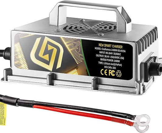 1400W 58.4Volt 15Amp 48V15A Lithium Batteries LiFePO4 16s<51.2V> Nominal DC Output 48V 51.2V Lithium Battery Charger