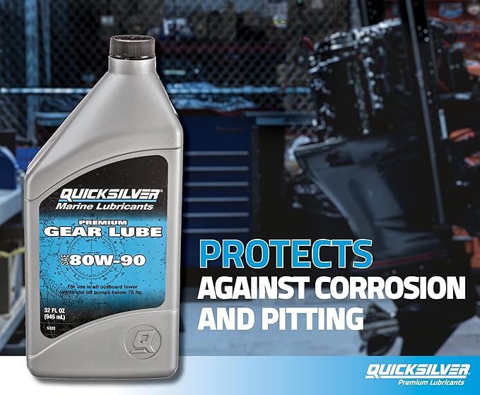 Quicksilver by Mercury Marine 80W-90 Premium Gear Lube, Marine Engine, 9 Oz. (Pack of 3)